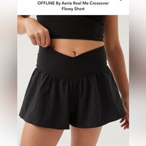 Aerie Light Blue Crossover Flowy Shorts